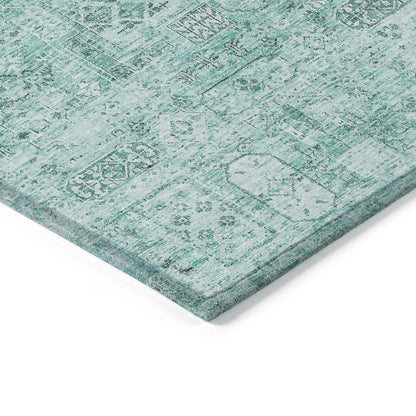 Addison Rugs Parallel Bands Teal Washable Indoor-Outdoor Rug