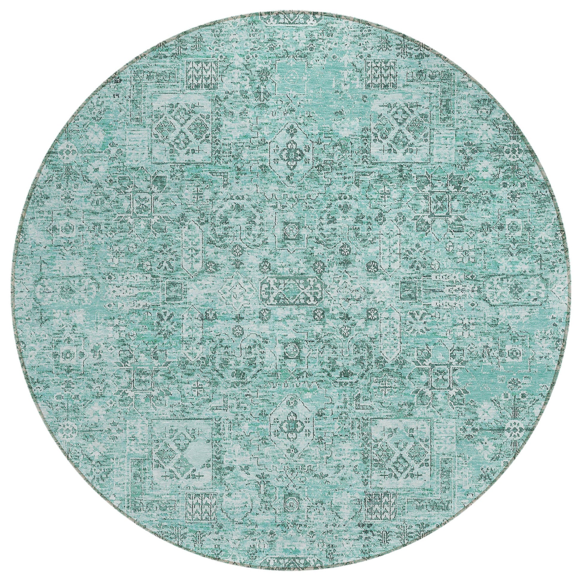 Addison Rugs Parallel Bands Teal Washable Indoor-Outdoor Rug