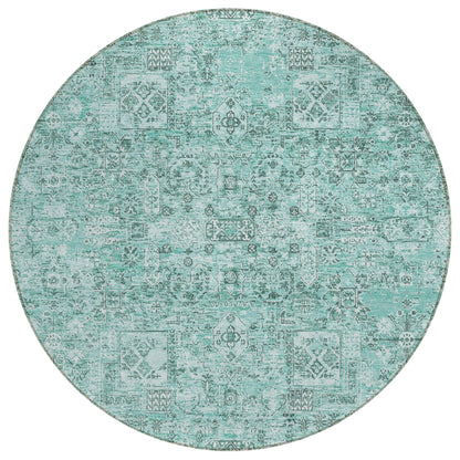 Addison Rugs Parallel Bands Teal Washable Indoor-Outdoor Rug
