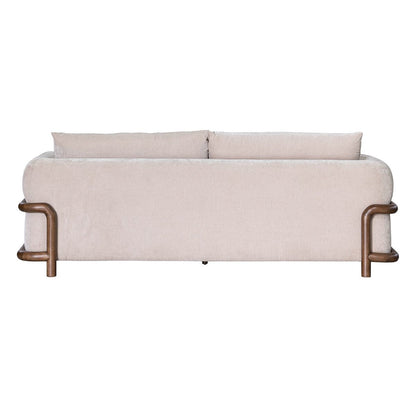 LH Home Parallel Beige Fabric Sofa