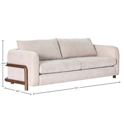 LH Home Parallel Beige Fabric Sofa