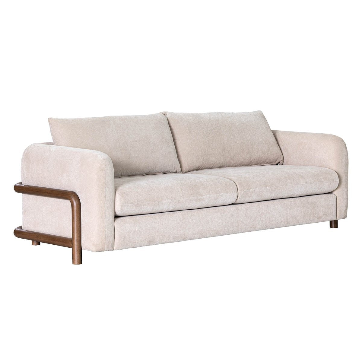 LH Home Parallel Beige Fabric Sofa