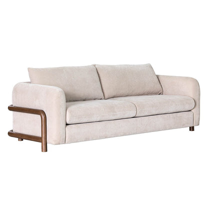 LH Home Parallel Beige Fabric Sofa