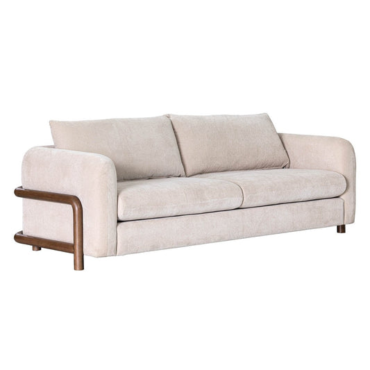 LH Home Parallel Beige Fabric Sofa