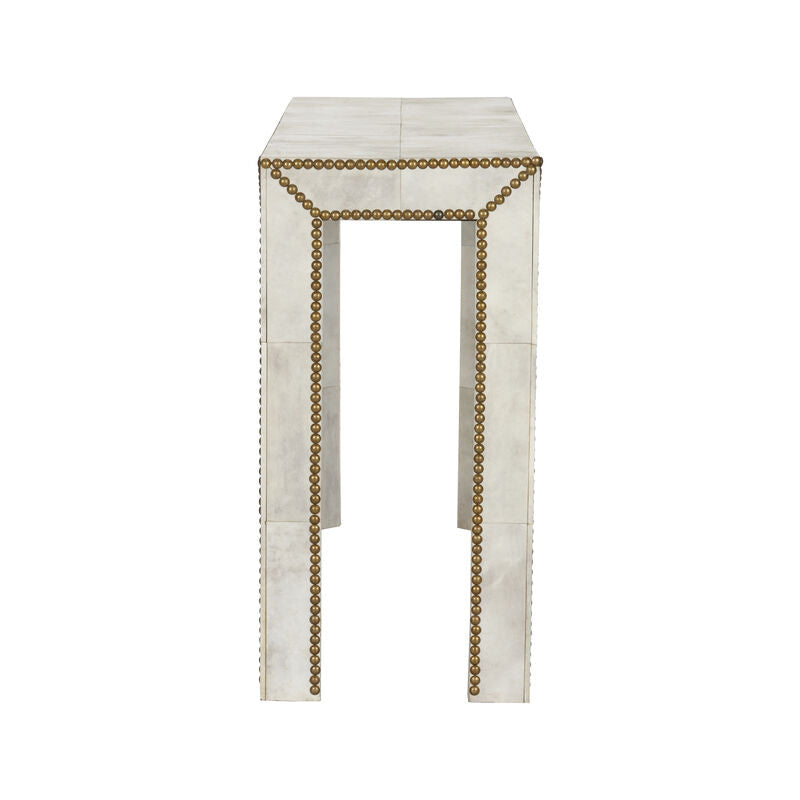 Get Parchment Console Table With Brass Nailhead Trim – Sideboards and ...