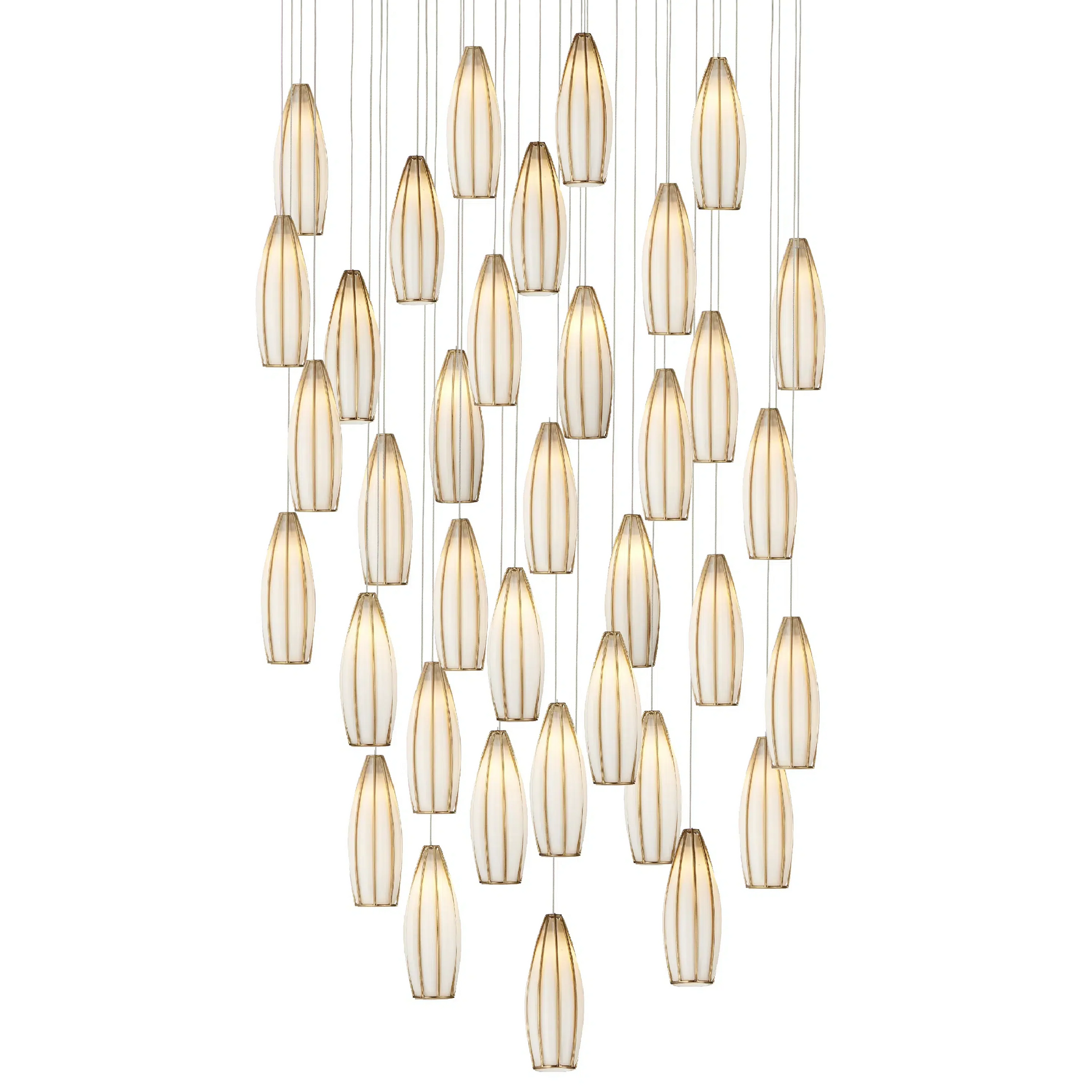 Parish 36-Light Round Multi-Drop Pendant-Pendants-Currey & Co-Sideboards and Things