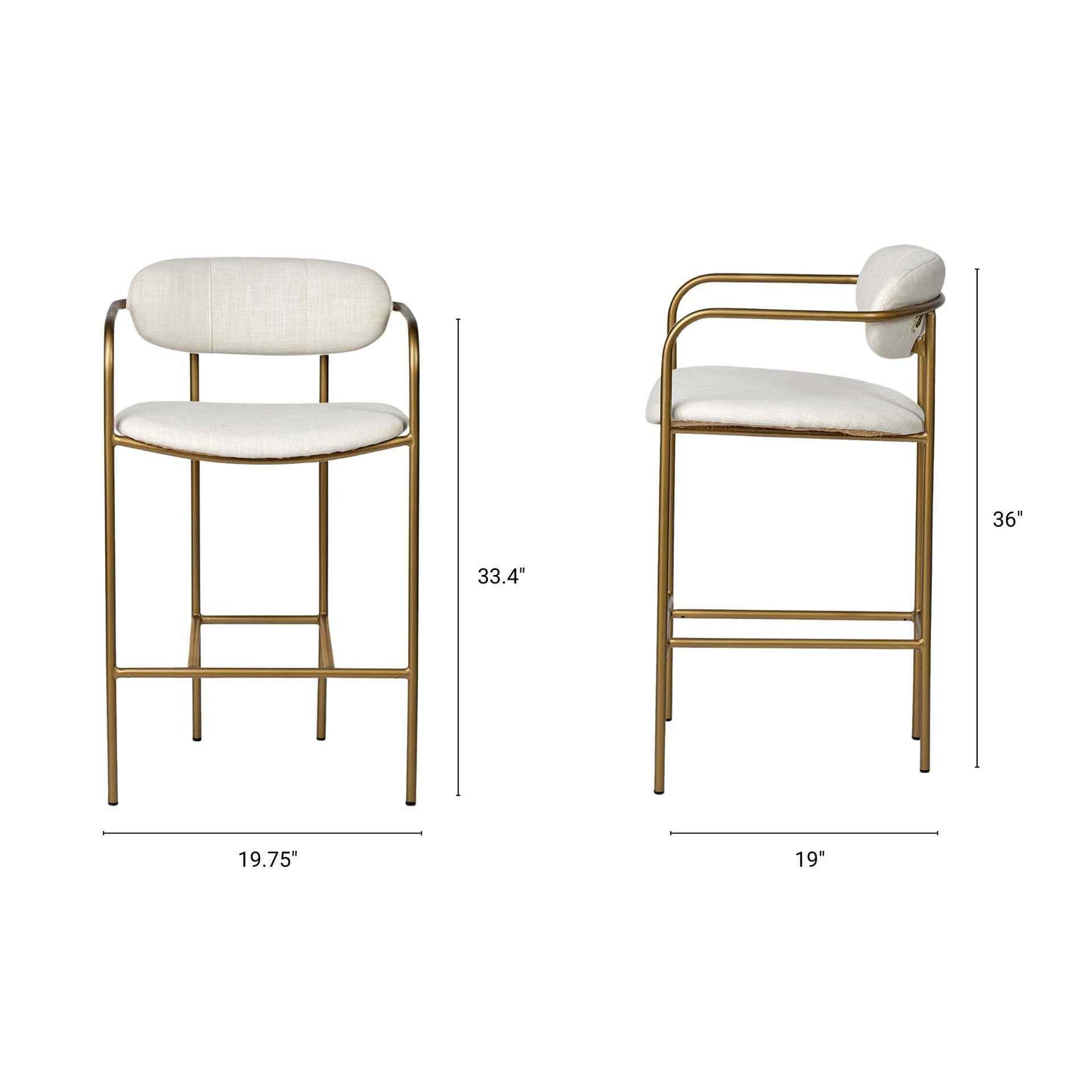 Mercana Parker Leather Seat Counter Stool 2PC