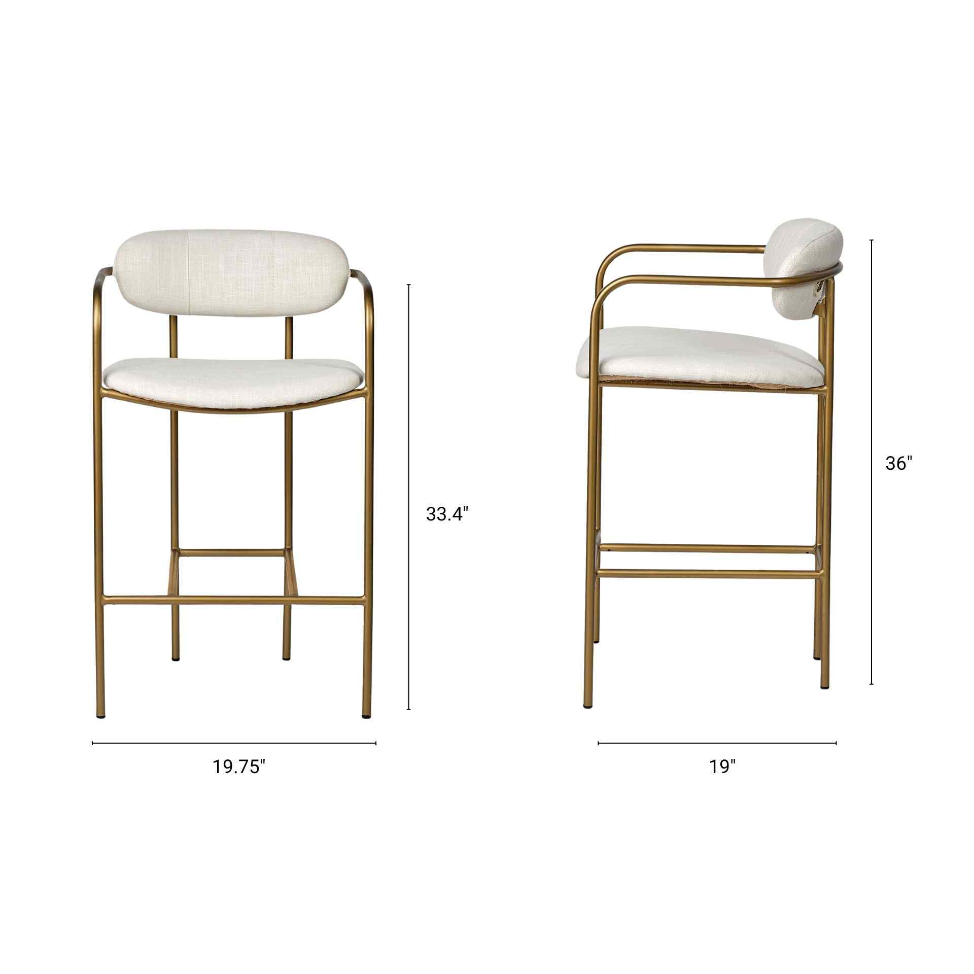 Mercana Parker Leather Seat Counter Stool 2PC