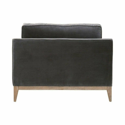 Parker Post Modern Sofa Chair Dark Dove Velvet Natural Oak Club Chairs Sideboards and Things By Essentials For Living