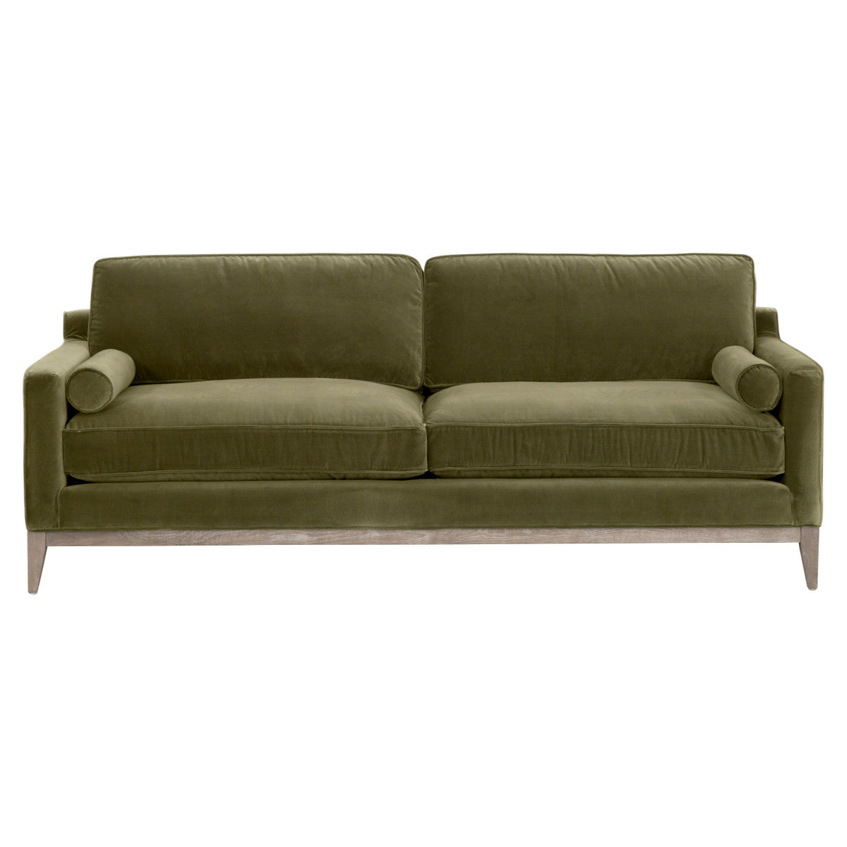 Essentials For Living 86" Parker Post Wood Olive Modern Sofa