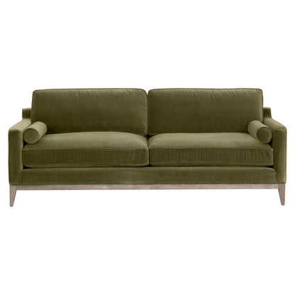 Essentials For Living 86" Parker Post Wood Olive Modern Sofa