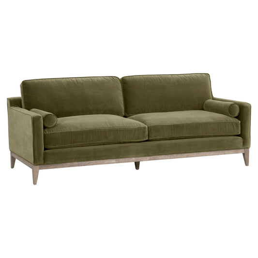 Essentials For Living 86" Parker Post Wood Olive Modern Sofa
