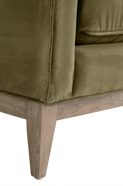 Essentials For Living 86" Parker Post Wood Olive Modern Sofa
