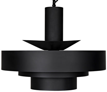 Parlor Black Steel Pendant-Pendants-Noir-Sideboards and Things