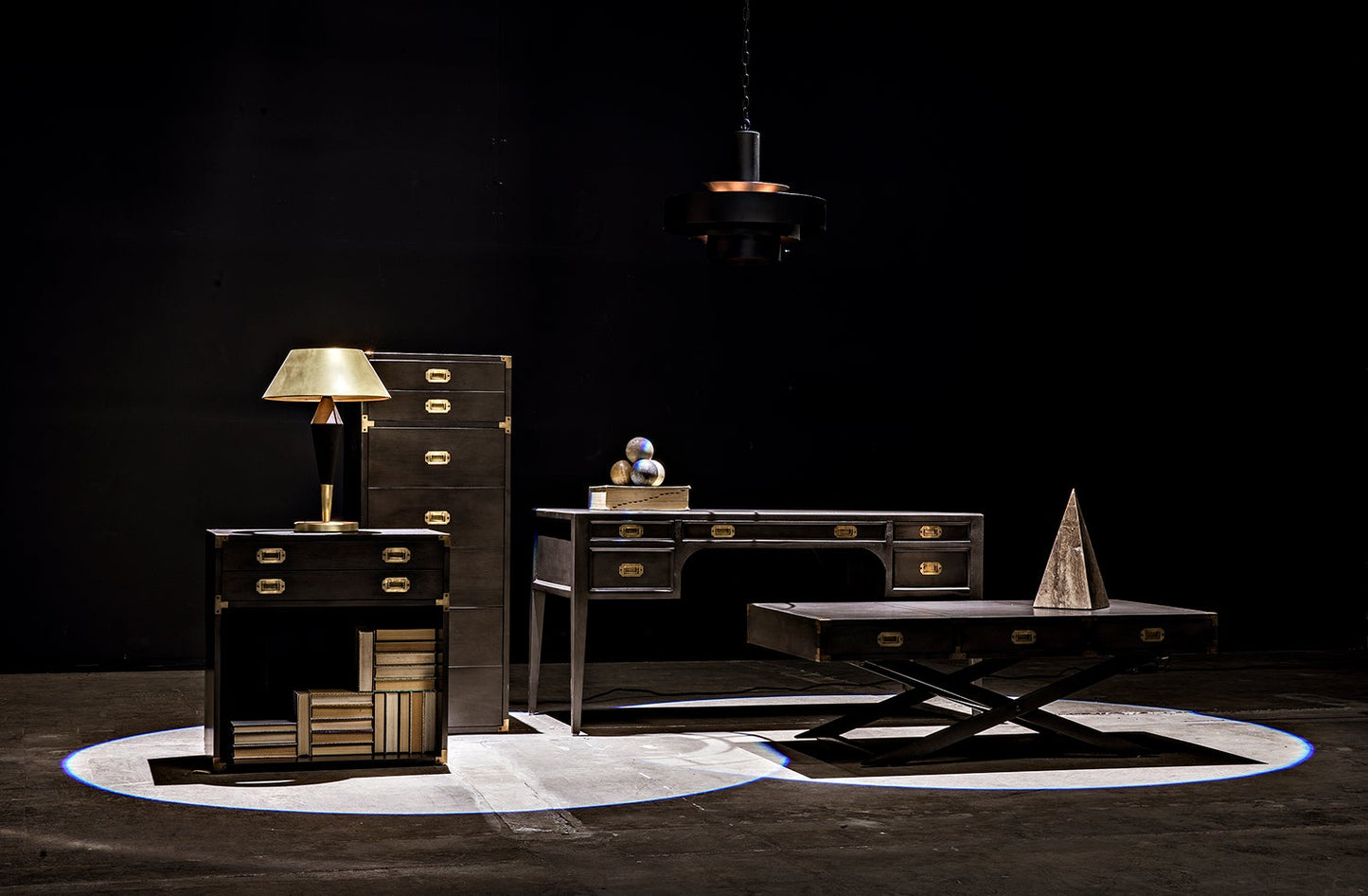 Parlor Black Steel Pendant-Pendants-Noir-Sideboards and Things