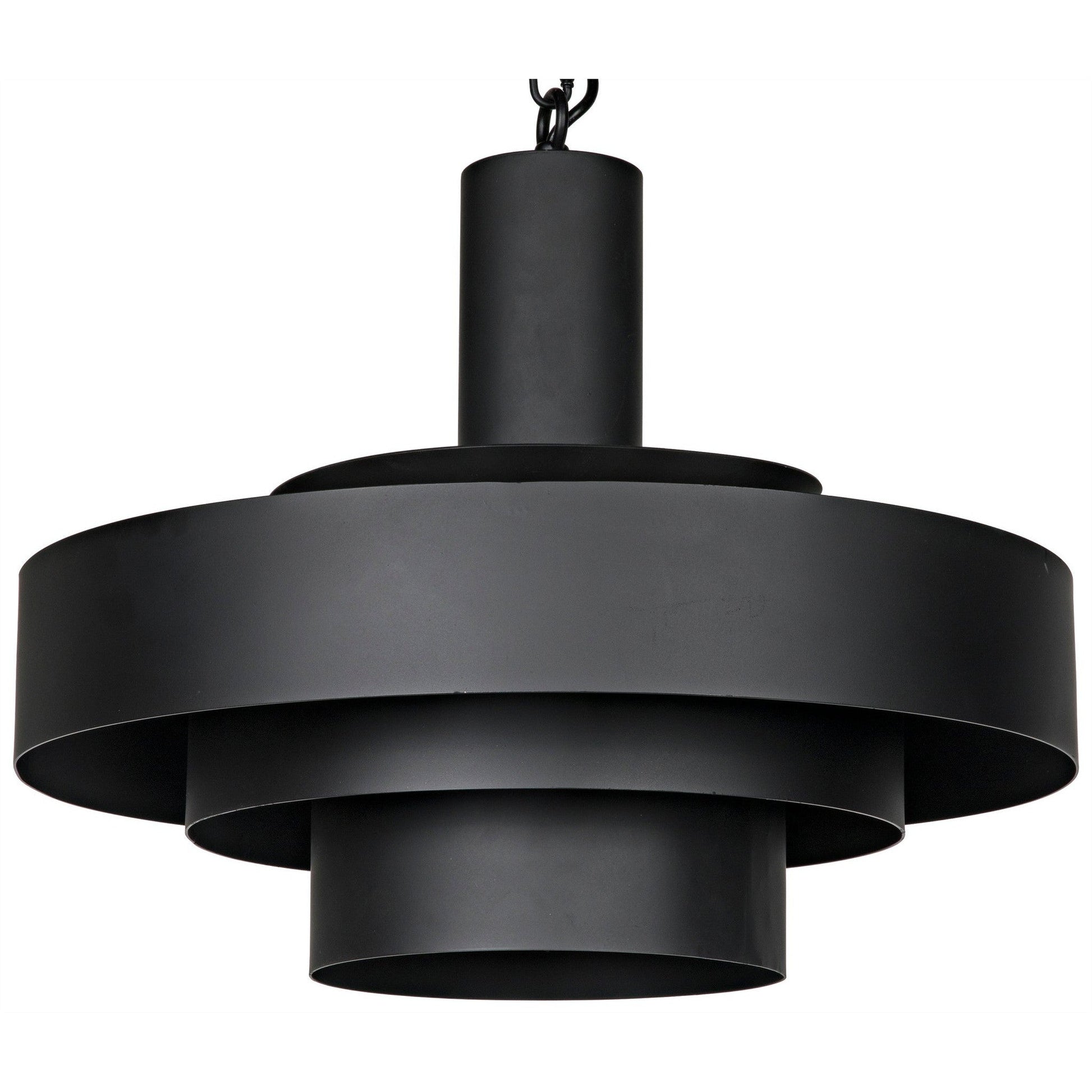 Parlor Black Steel Pendant-Pendants-Noir-Sideboards and Things