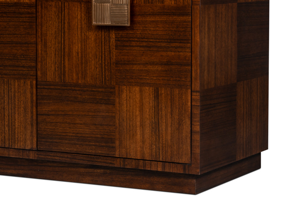 Sarreid Parquet Four Doors Wood Sideboard