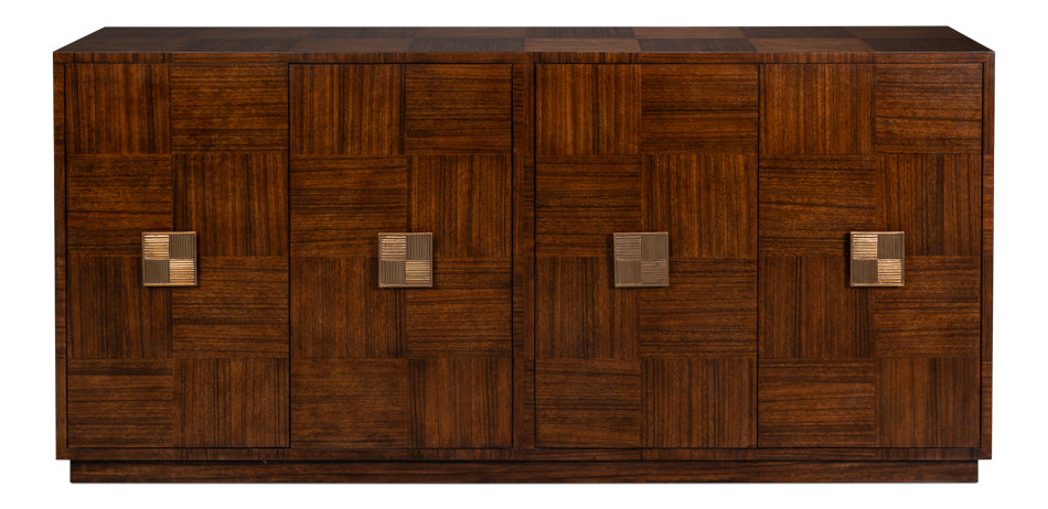 Sarreid Parquet Four Doors Wood Sideboard