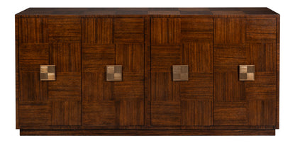 Sarreid Parquet Four Doors Wood Sideboard