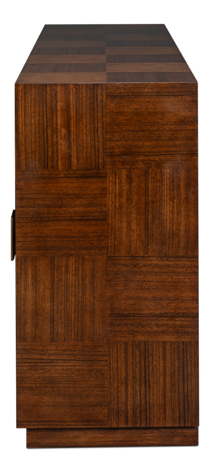 Sarreid Parquet Four Doors Wood Sideboard