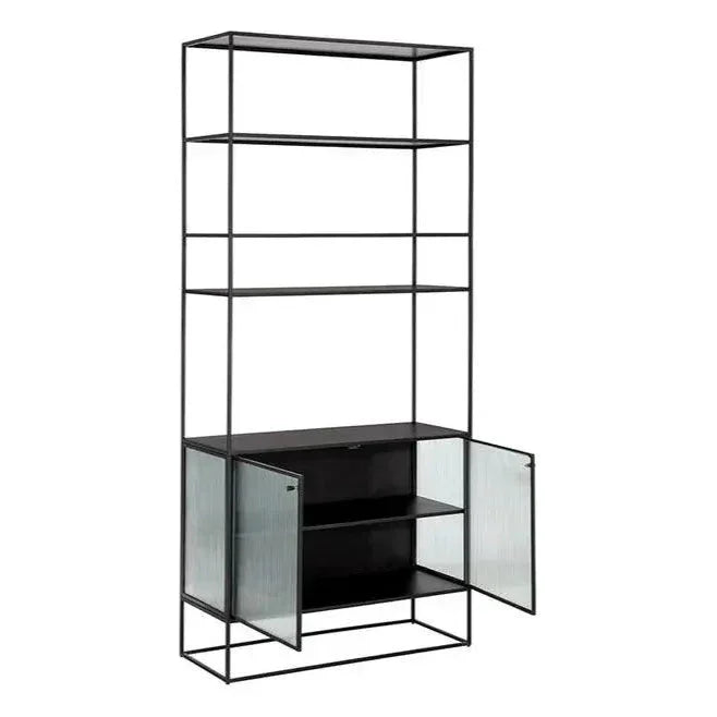 Parsons Fluted Glass Door Etagere-Etageres-SUNPAN-LOOMLAN