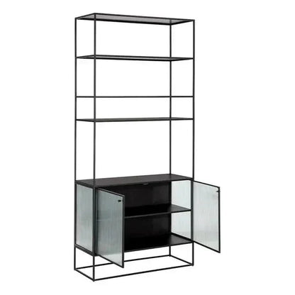 Parsons Fluted Glass Door Etagere-Etageres-SUNPAN-LOOMLAN