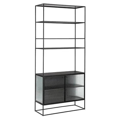 Parsons Fluted Glass Door Etagere-Etageres-SUNPAN-LOOMLAN