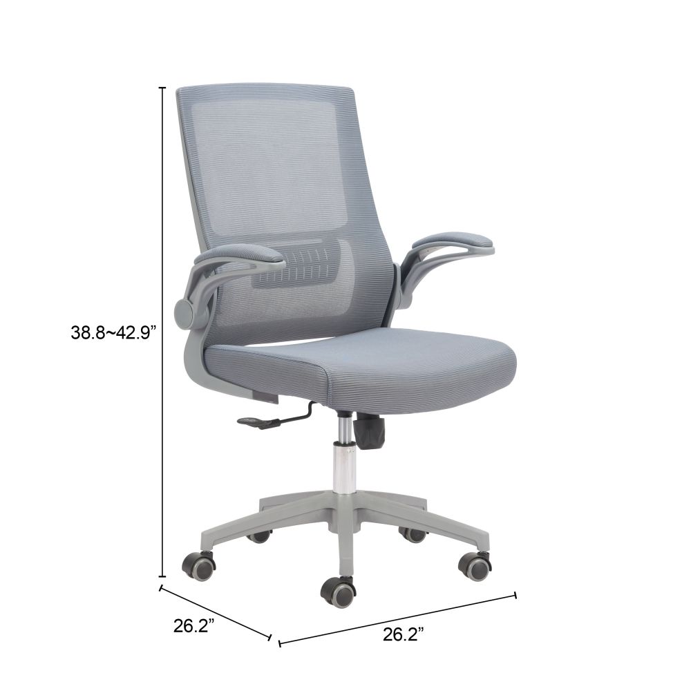 Zuo Modern Pater Grey Mesh Fabric Office Chair