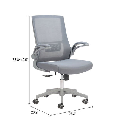 Zuo Modern Pater Grey Mesh Fabric Office Chair
