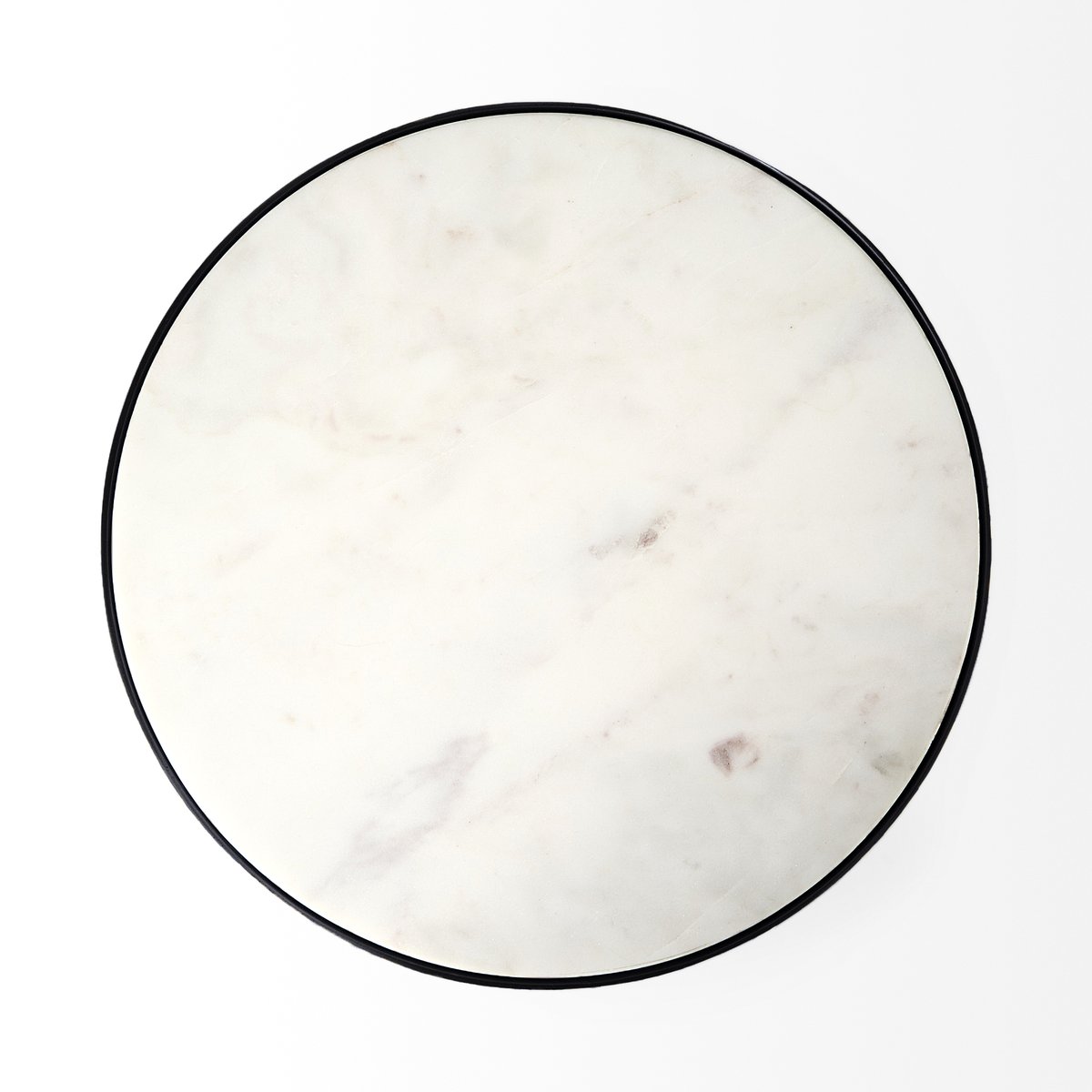 Mercana Patrick White Marble Top Round Accent Table