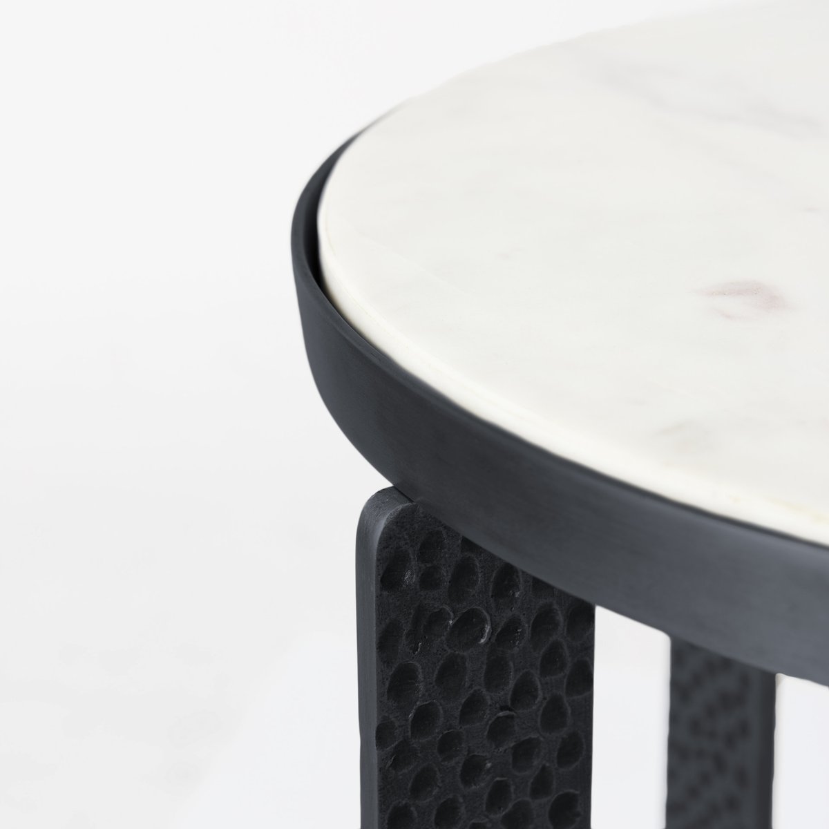 Mercana Patrick White Marble Top Round Accent Table