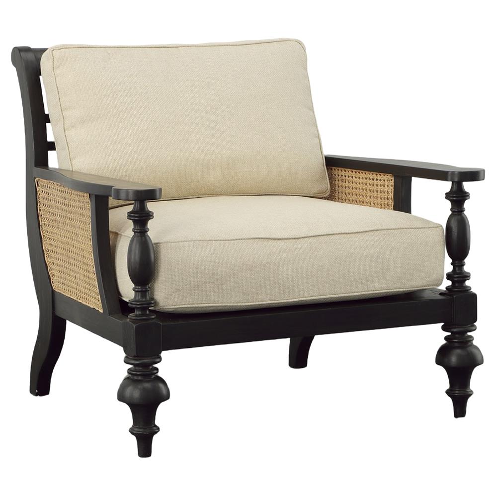 Patterson Wood and Rattan Accent Chair Performance Fabric-Club Chairs-Furniture Classics-Sideboards and Things