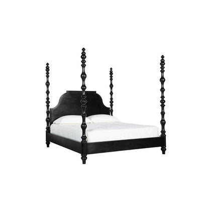 Paul Wooden Black King Bed