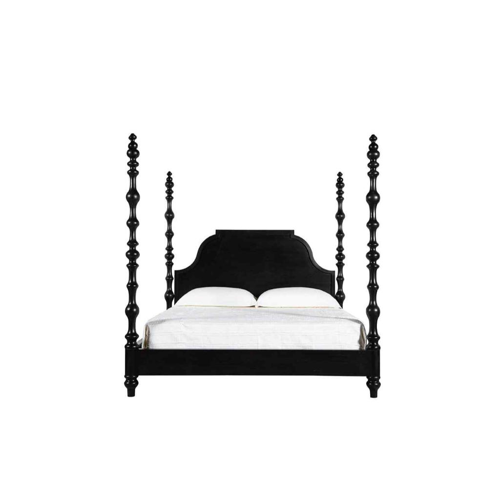 Paul Wooden Black King Bed