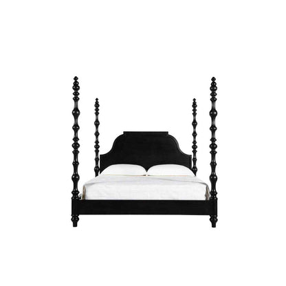 Paul Wooden Black King Bed