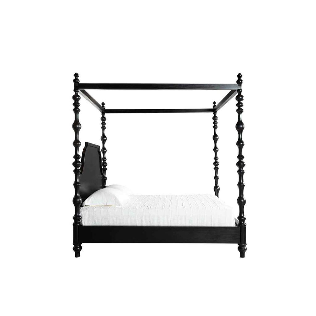 Paul Wooden Black King Bed