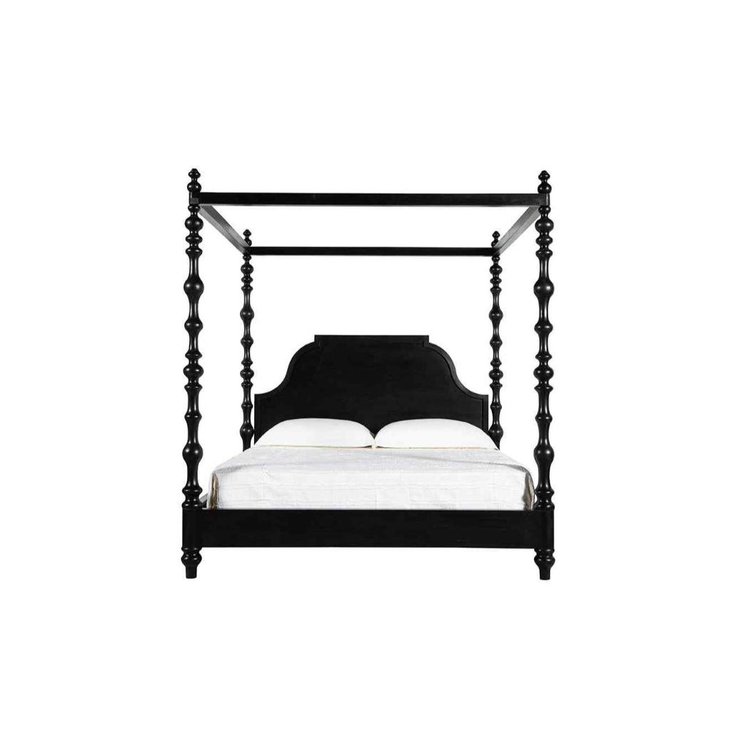 Paul Wooden Black King Bed