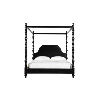Paul Wooden Black King Bed