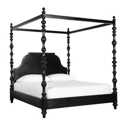 Paul Wooden Black King Bed