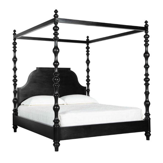 Paul Wooden Black King Bed