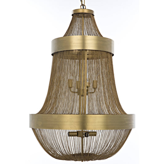 Pavilion Metal Chandelier With Brass Finish-Chandeliers-Noir-Sideboards and Things