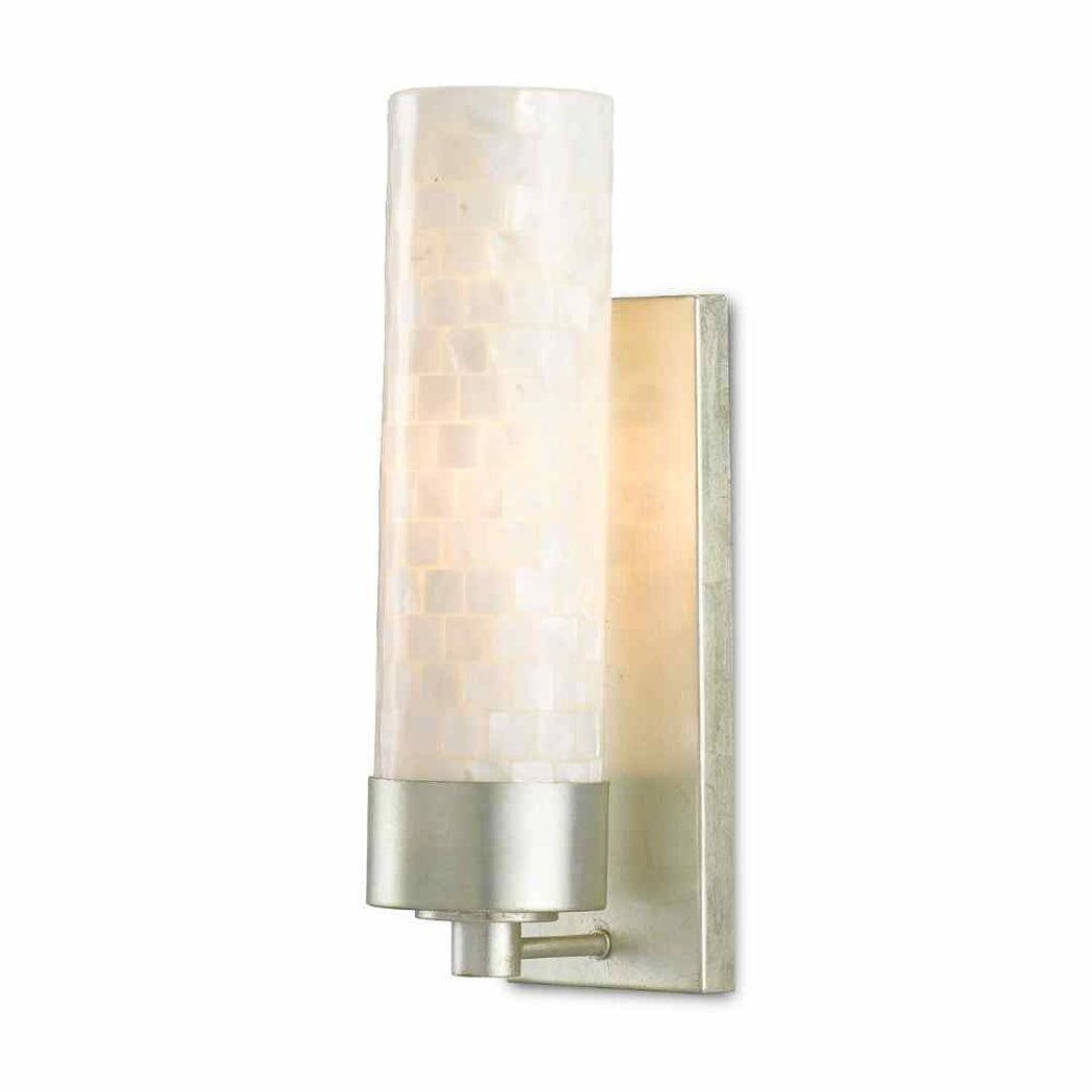 Pearl Silver Leaf Abadan Wall Sconce Wall Sconces Sideboards and Things By Currey & Co