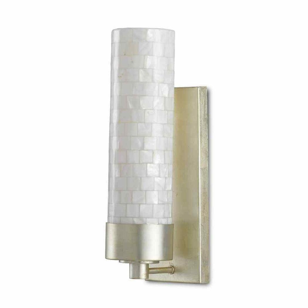 Pearl Silver Leaf Abadan Wall Sconce Wall Sconces Sideboards and Things By Currey & Co