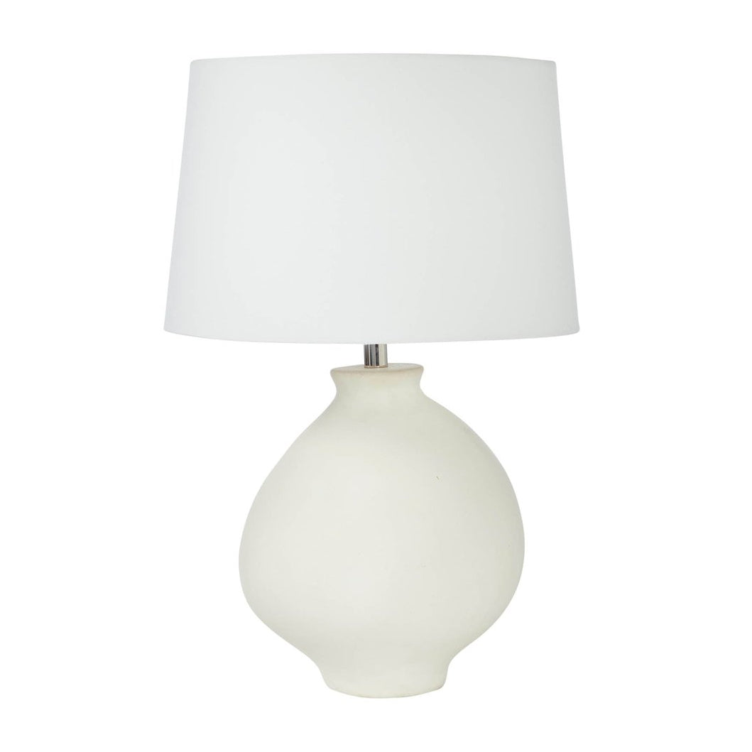 LH Home Pearl White Ceramic Table Lamp