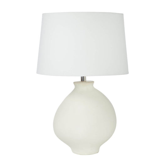 LH Home Pearl White Ceramic Table Lamp