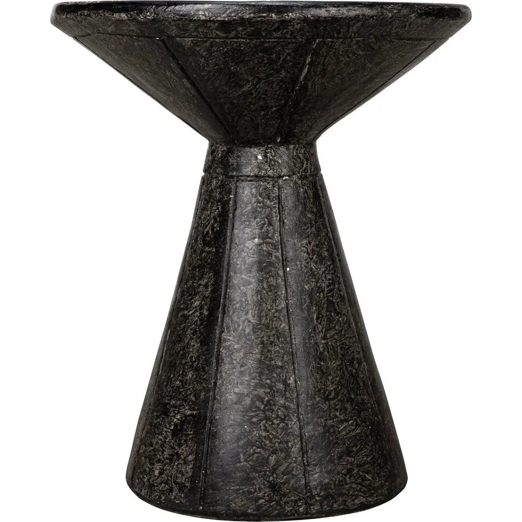 Pedestal Side Table, Black Fiber Cement