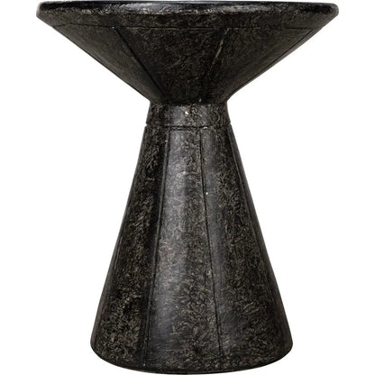 Pedestal Side Table, Black Fiber Cement