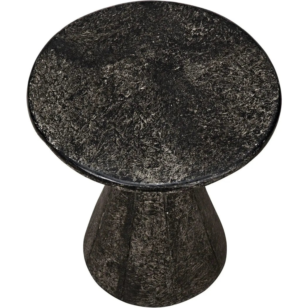 Pedestal Side Table, Black Fiber Cement