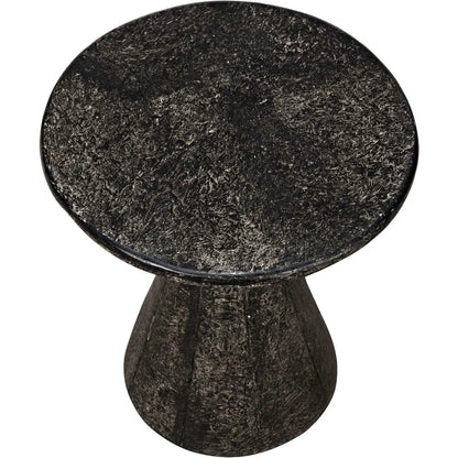 Pedestal Side Table, Black Fiber Cement