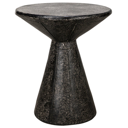 Pedestal Side Table, Black Fiber Cement-Side Tables-Noir-Sideboards and Things